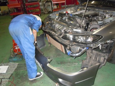 ニッサン　シルビア　S15　のインタークーラー取り付け